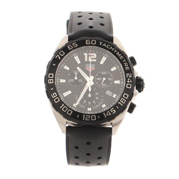 Tag Heuer Formula 1 Chronograph Quartz Watch Stainless Steel and Perforated Rubber 43