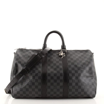 Louis Vuitton Keepall Bandouliere Bag Damier Graphite 45