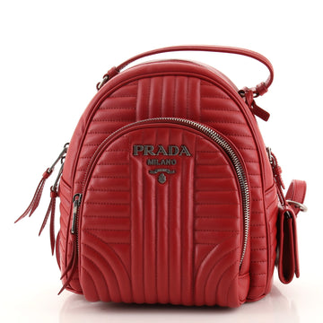 Prada Front Pocket Backpack Diagramme Quilted Leather Small