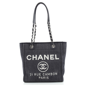 Chanel North South Deauville Tote Denim Small