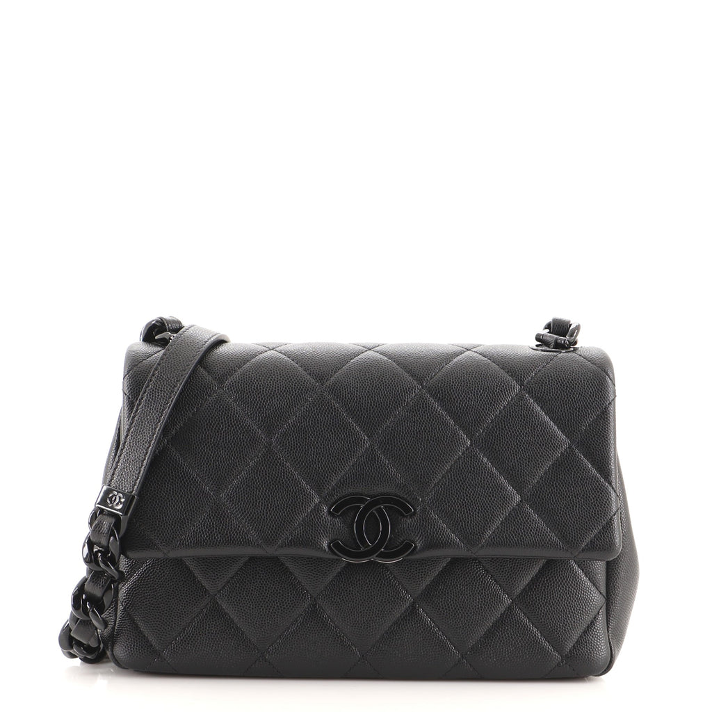 Chanel My Everything Flap Bag Quilted Caviar Small Black 9272067