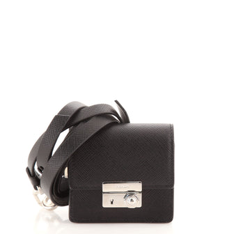 Prada Sound Wallet with Strap Saffiano Leather Mini