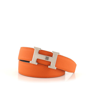 Hermes H Strie Buckle Reversible Belt Leather Medium