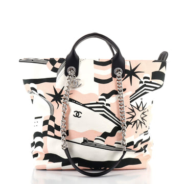 Chanel La Pausa Bay Shopping Tote Printed Canvas Large