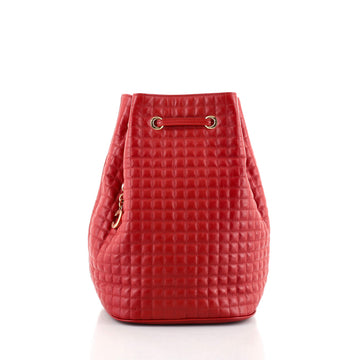 Celine C Charm Bucket Backpack Quilted Leather Small