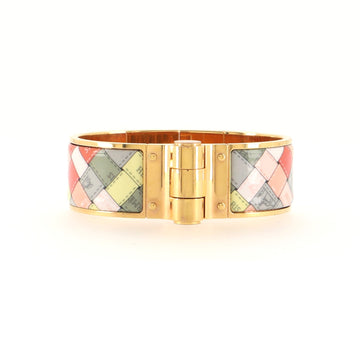 Hermes Hinged Bracelet Metal and Printed Enamel Wide
