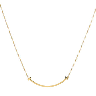 Tiffany & Co. T Smile Pendant Necklace 18K Yellow Gold Small