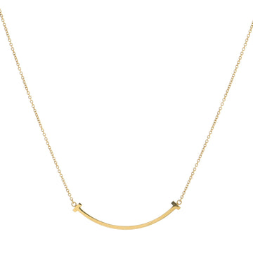 Tiffany & Co. T Smile Pendant Necklace 18K Yellow Gold Small