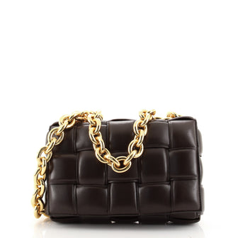 Bottega Veneta Cassette Chain Crossbody Bag Padded Maxi Intrecciato Leather