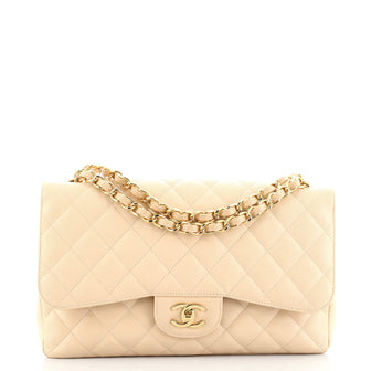 Chanel Classic Double Flap Bag Quilted Caviar Jumbo