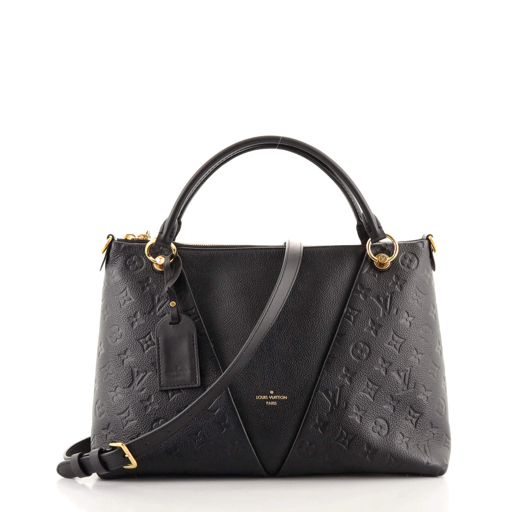 Louis Vuitton V Tote Monogram Empreinte Leather MM Black 22464624