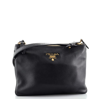 Prada vitello daino double zip crossbody Clearance