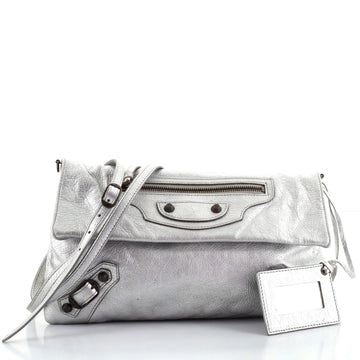 Balenciaga Classic Studs Envelope Strap Clutch Leather