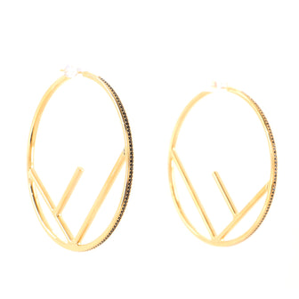 Fendi F is Fendi Hoop Earrings Metal with Crystals
