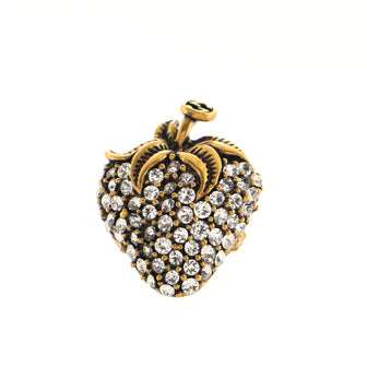 Gucci Strawberry Ring Metal with Crystals