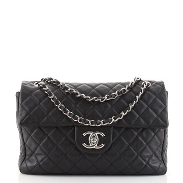 Chanel Vintage Classic Single Flap Bag Quilted Caviar Maxi