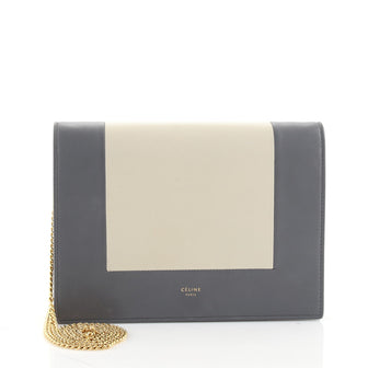 Celine Frame Evening Clutch on Chain Leather
