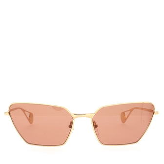 Gucci Cat Eye Rectangular Sunglasses Metal