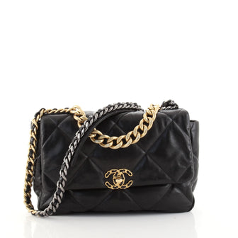 Chanel 19 Flap Bag Quilted Goatskin Large