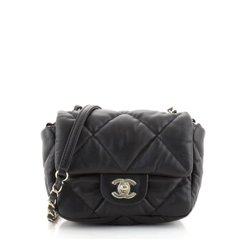 Chanel Puffy Bubbly CC Flap Bag Quilted Calfskin Small