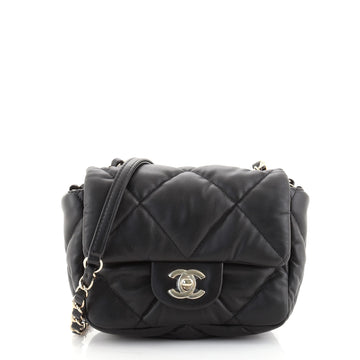 Chanel Puffy Bubbly CC Flap Bag Quilted Calfskin Small