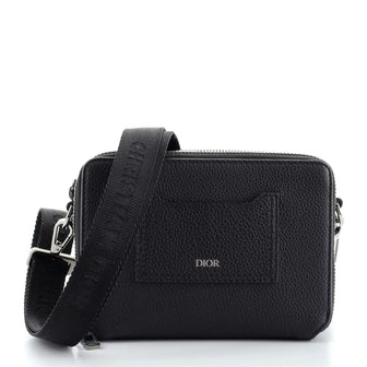 Christian Dior Double Zip Crossbody Pouch Leather