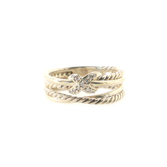 David Yurman X Crossover Ring Sterling Silver with Diamonds