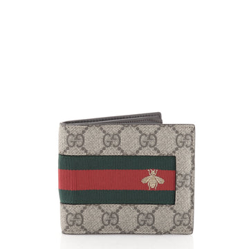 Gucci Bee Web Bifold Wallet GG Coated Canvas