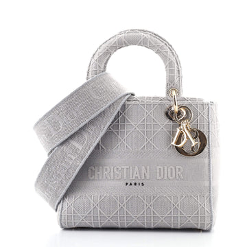 Christian Dior Lady D-Lite Bag Cannage Embroidered Canvas Medium