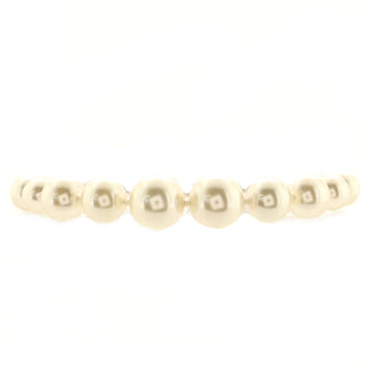 Chanel CC Charm Pearl Bracelet Faux Pearls and Crystal Embellished Metal