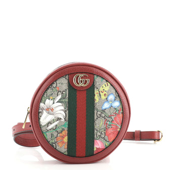 Gucci Ophidia Round Backpack Flora GG Coated Canvas Mini