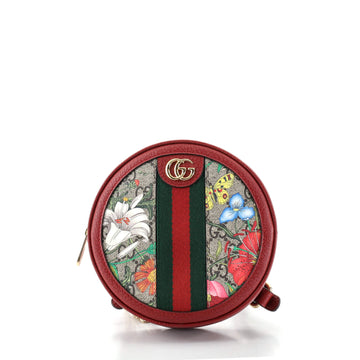 Gucci Ophidia Round Backpack Flora GG Coated Canvas Mini