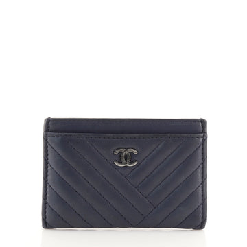 Chanel CC Card Holder Diagonal Quilted Leather