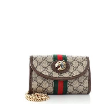 Gucci Rajah Web Chain Shoulder Bag GG Coated Canvas Mini