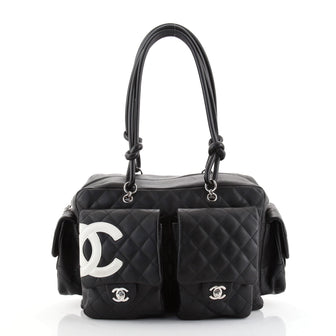 Chanel Cambon Multipocket Reporter Bag Quilted Lambskin Large