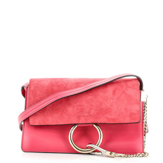 Chloe Faye Shoulder Bag Leather and Suede Small