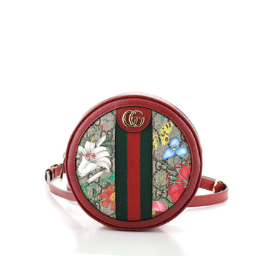 Gucci Ophidia Round Backpack Flora GG Coated Canvas Mini
