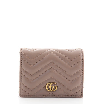 Gucci GG Marmont Flap Card Case Matelasse Leather