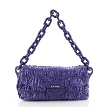 Prada Resin Chain Flap Shoulder Bag Patent Medium