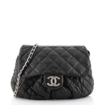 Chanel Chain Around Flap Bag Quilted Leather Large