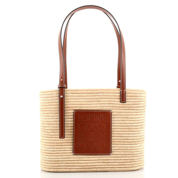 Loewe Square Basket Tote Woven Raffia Small