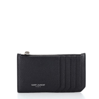 Saint Laurent Fragment Zip Card Holder Leather