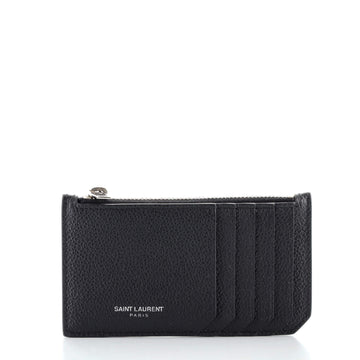Saint Laurent Fragment Zip Card Holder Leather