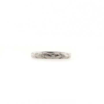 Chanel Matelasse Band 3 Diamonds Ring Platinum and Diamonds