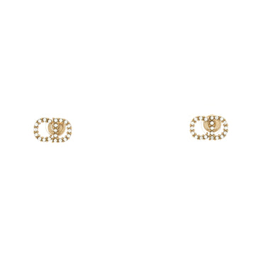 Christian Dior Clair D Lune Stud Earrings Metal with Crystals