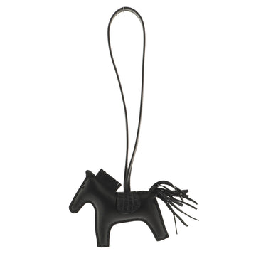 Hermes So Black GriGri Rodeo Touch Bag Charm Leather with Alligator PM