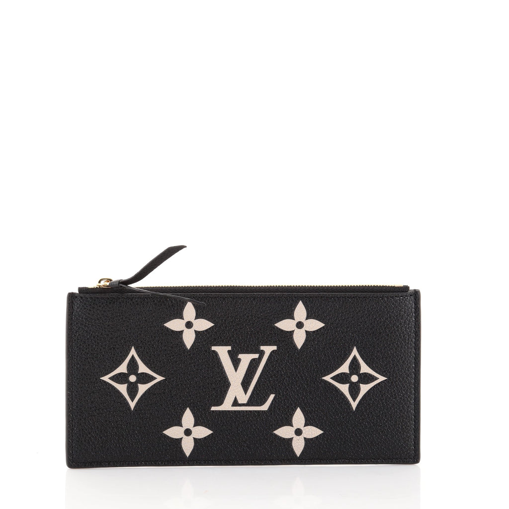 Louis Vuitton black Felicie zip pouch insert empreinte leather