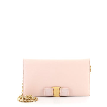 Salvatore Ferragamo Miss Vara Chain Wallet Saffiano Leather