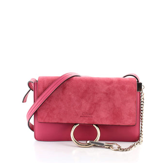 Chloe Faye Shoulder Bag Leather and Suede Small