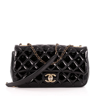 Chanel Eyelet Flap Bag Quilted Patent Medium